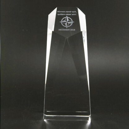 Bevelled Pillar Glass Trophy KC10/4