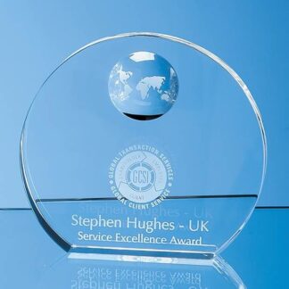 Round Wedge Globe Glass Award CG5100