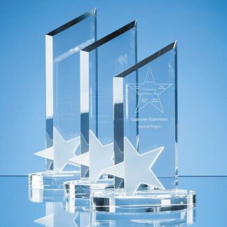 Crystal Peak Glass Award with Frosted Star CG5040
