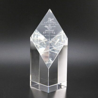 Diamond Wedge Glass Trophy MC11/1