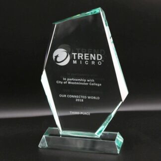 Personalised Engraved Arrow Jade Glass  Award Trophy Any Logo Text 