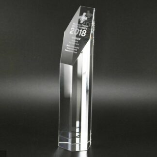 Hexagonal Column Glass Trophy ROA04
