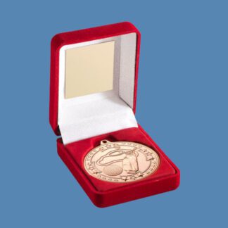 Bronze Golf Medal with Red Velvet Box JR2-TY34C