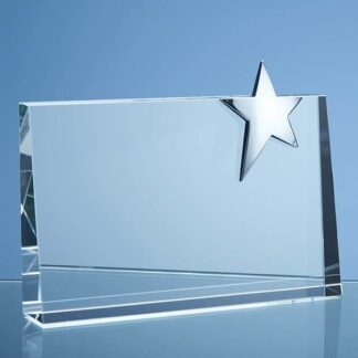 Rectangle Wedge Glass Star Award CG3022