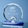 Round Glass Award with Globe