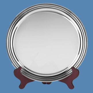Heavy Gauge Nickel-Plated Round Tray with Plain Edge S8
