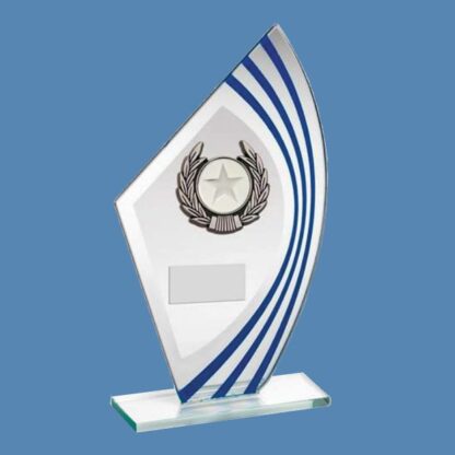 Blue Glitter Jade Glass Plaque Award AA10/2