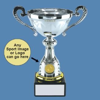 Chrome Presentation Trophy Cup with Centre – Gilt-Coloured Trim AA21/2