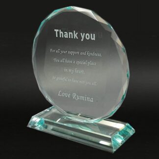 Jade Facet Glass Plaque Award AC13/1