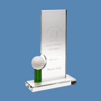 Clear Glass Golf plaque with Ball JB5003