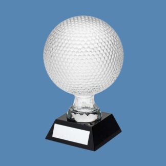 Clear Glass Golf Ball Trophy JR2-CBG24