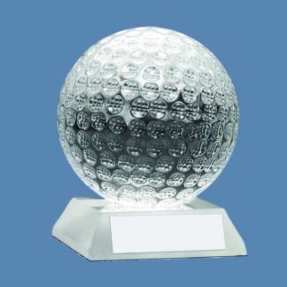 Clear Glass Golf Ball Trophy JR2-GO
