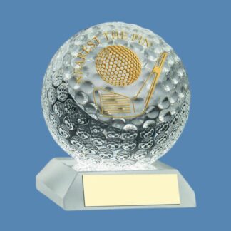 Clear Glass Golf Ball Nearest the Pin Trophy JR2-GO71NTP