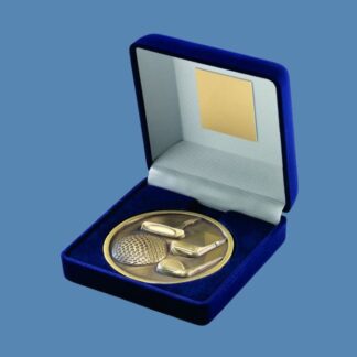Gold Golf Medal with Blue Velvet Box JR2-TY30A