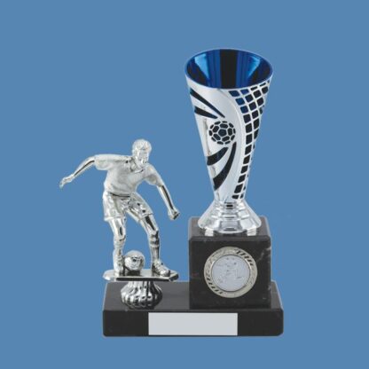 Silver Football Figure and Trophy Cup BF15/1