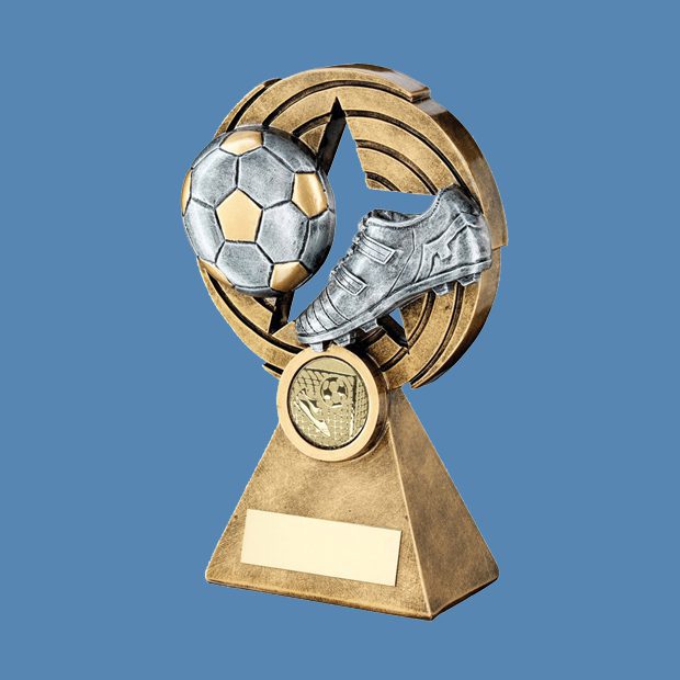 Premium Acryl Farbe Fußball Auszeichnung Sport Team Trophy-kostenlosen Gravur 2 Größen 