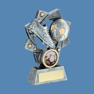 Spiral Football Boot and Ball Resin Trophy BF5/3