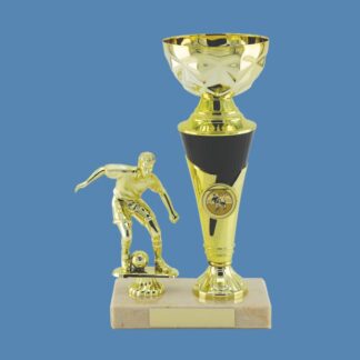 Gold Footballer Figure and Trophy Cup BF18/3