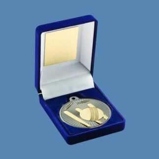 Gold Cricket Medal in Blue Velvet Box JR6-TY107A