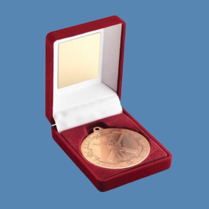 Bronze Cricket Medal in Red Velvet Box JR6-TY40C