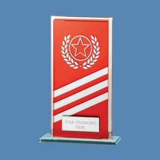 3 Stripe Trimmed Glass Plaque Award CA8/1