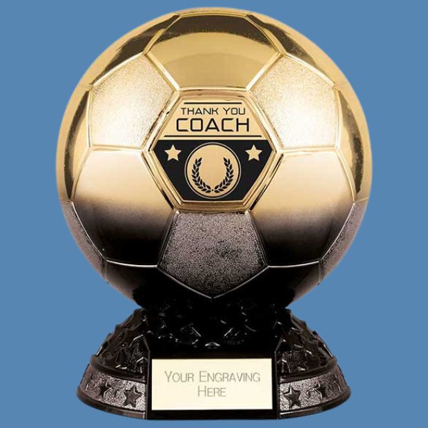 Thank You Coach Gold and Black Football Trophy CF2/3 | Fen Regis Trophies