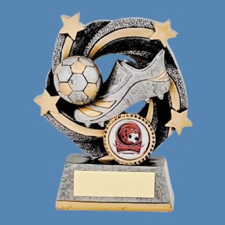 Star Football Boot and Ball Resin Trophy CF6/4