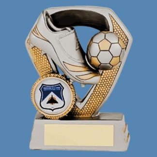 Gold-Effect Football and Boot Resin Trophy CF7/3
