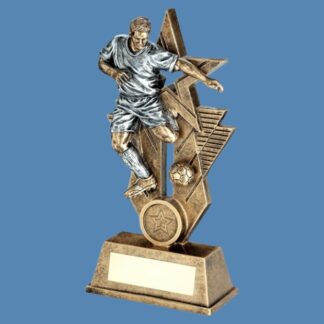Gold Male Football Figure Star Trophy JR1-RF153