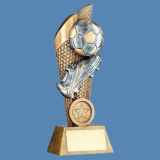 Football and Boot Trophy with Goal Net Effect JR1-RF321