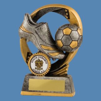 Silver and Gold Circular Football Trophy RFE13