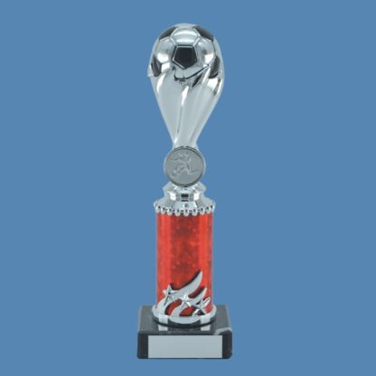 Silver and Red Football Trophy DF16/2