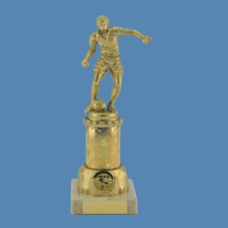 Gold Footballer Figure Column Trophy DF19/6