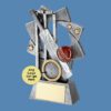 Spiral Cricket Ball and Bat Resin Trophy JR6-RF776
