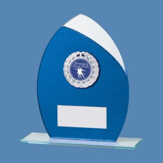 Draco Glitter Glass Award Blue CR19621A