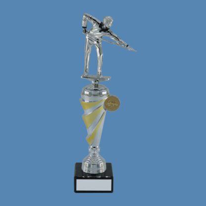 Silver and Gold Snooker Player Figure Trophy Cup DD13/4