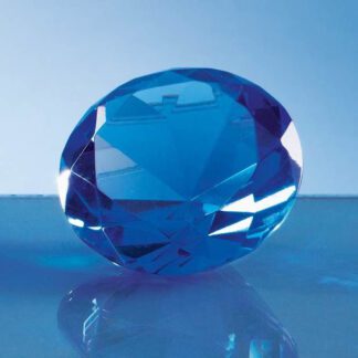 Optical Crystal Clear Blue Diamond Paperweight SY4014