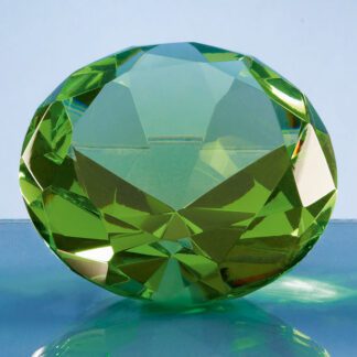 8cm Optical Crystal Green Diamond Paperweight SY4018