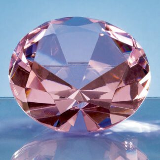 8cm Optical Crystal Pink Diamond Paperweight SY4012