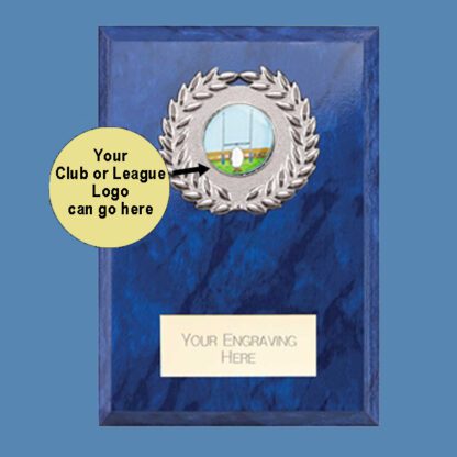 Reward Wreath Rugby Plaque Azure Blue PL24579 - Image 2