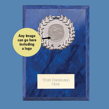 Reward Wreath Plaque Azure Blue PL24579