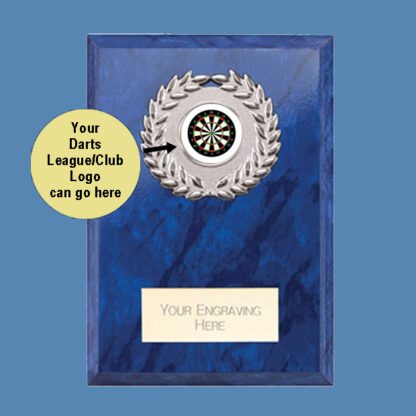 Reward Wreath Darts Plaque Azure Blue PL24579 - Image 2