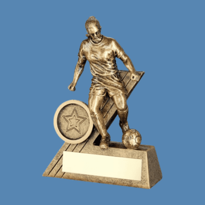 Gold Female Footballer Resin Trophy JR1-RF052