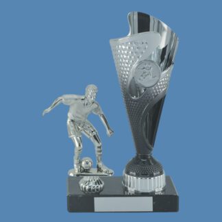 Silver and Black Football Figure Trophy GF14/3